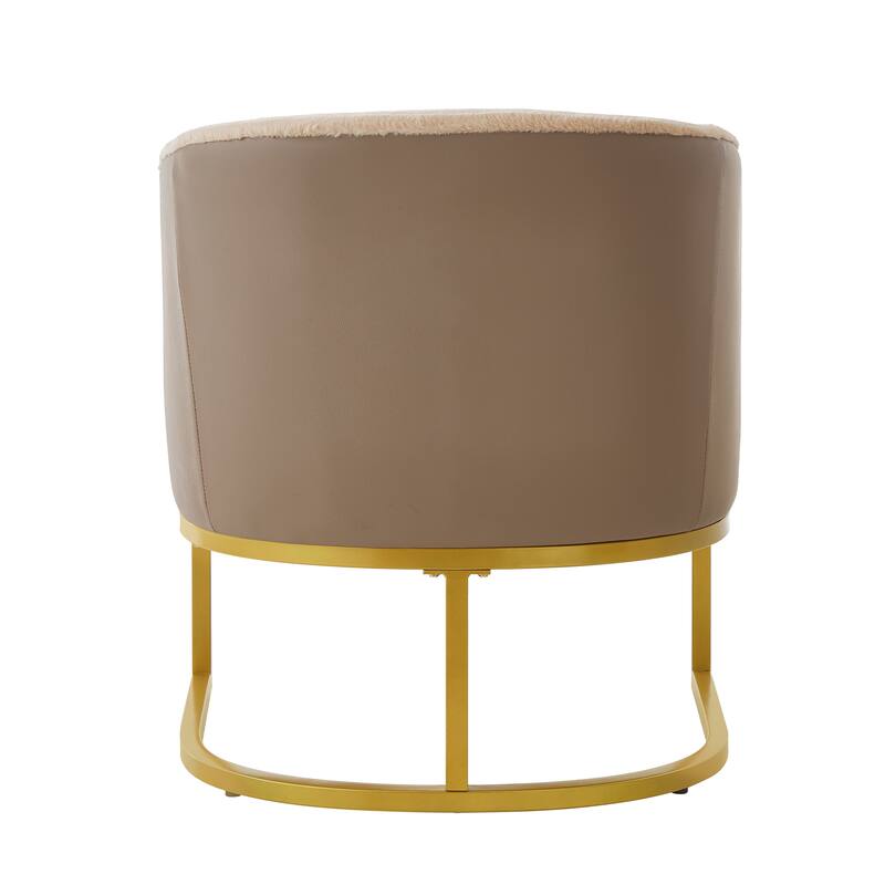 Modern Accent Chair Cozy Armchair Upholstered Reading Chair with Gold Metal Frame Living Room, Bedroom, or Office