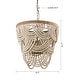 preview thumbnail 6 of 10, 19.7" Wide Beige Layered Wood Beaded Chandelier with 4-Light