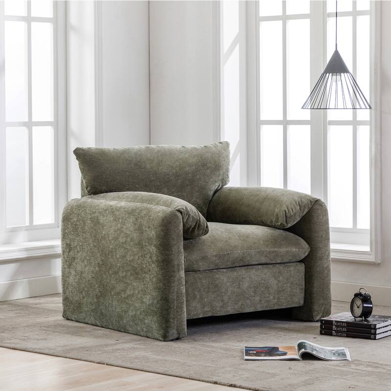 Modern Style Chenille Oversized Armchair Accent Chair