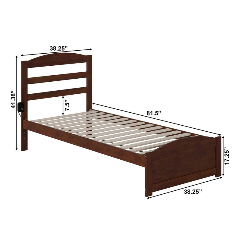 Warren Solid Wood Platform Bed with Footboard