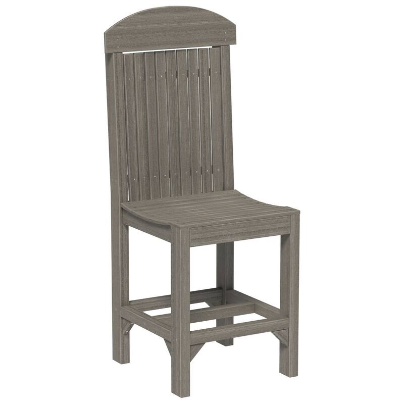 Set of 4 Poly Lumber Classic Dining Chairs - Side Chair - Coastal Gray Woodgrain - Counter Height