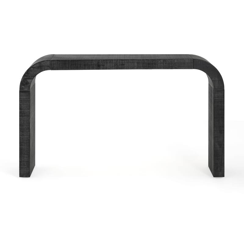 52" Wood Console Table with Curved Edge - Black