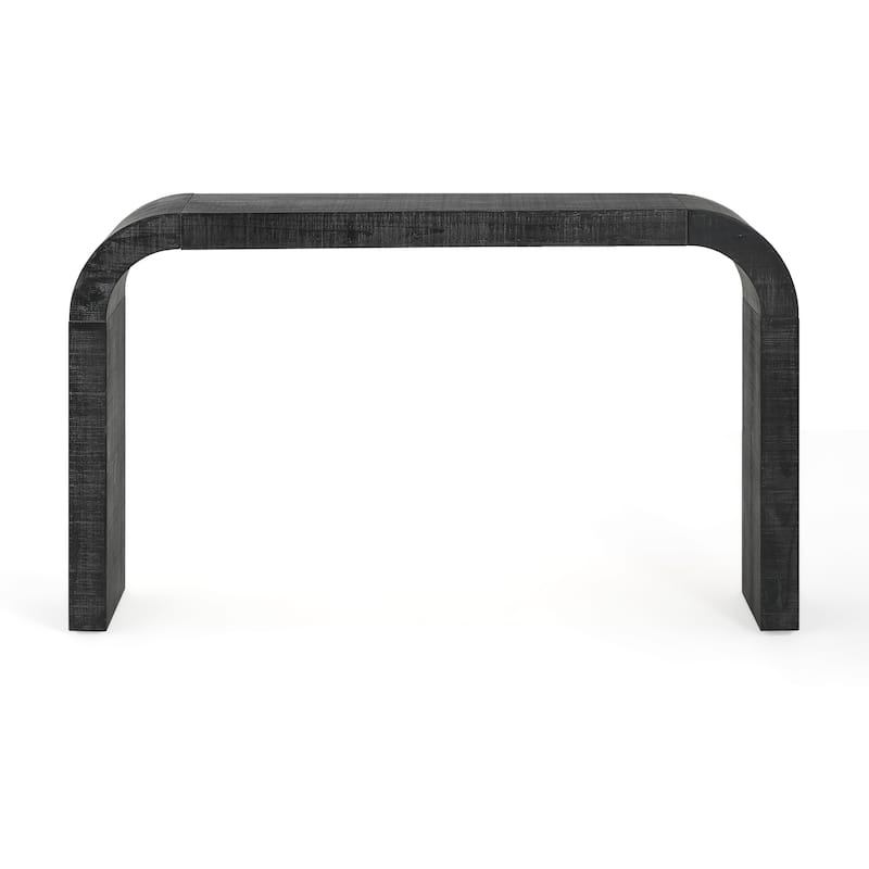 Mirod 52" Wood Console Table with Curved Edge - Black