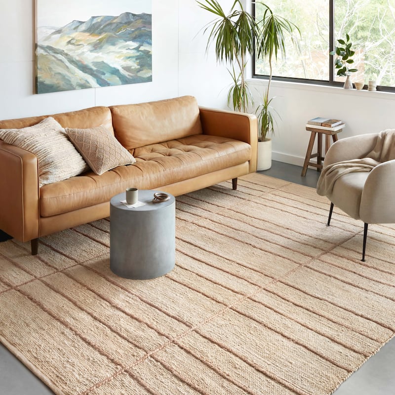 Alexander Home Daniela Farmhouse Jute Hand Woven Area Rug - 7' 9" x 9' 9" - Runner/Rectangle