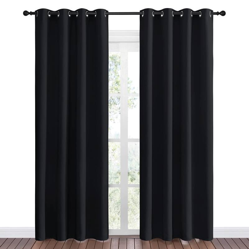 Halloween Blackout Curtain Panels 86 inches Light Reducing Thermal Insulated Solid Grommet Blackout(Set of 2, 55 inches)