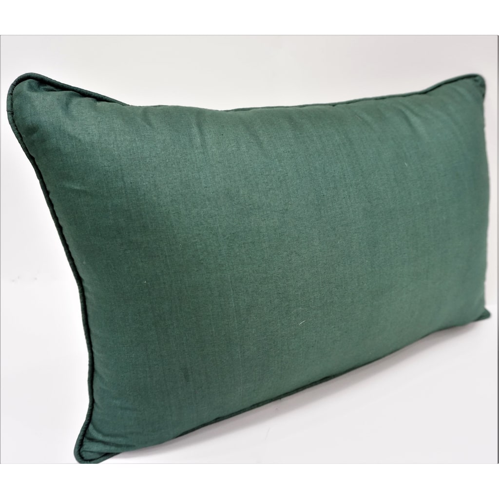 Home&Manor Premium Silk Throw Pillow Lumbar Green