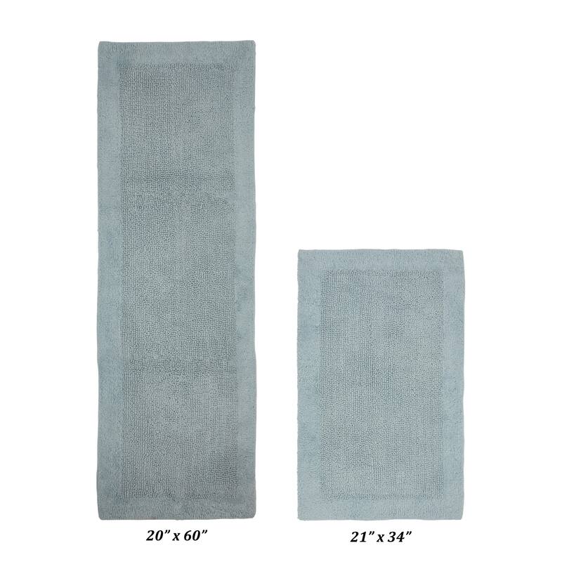 Better Trends Bath Rugs Set 100% Cotton Tufted Soft Water Absorbent Bathroom Rug for Shower, Sink Bath Mats Edge Collection