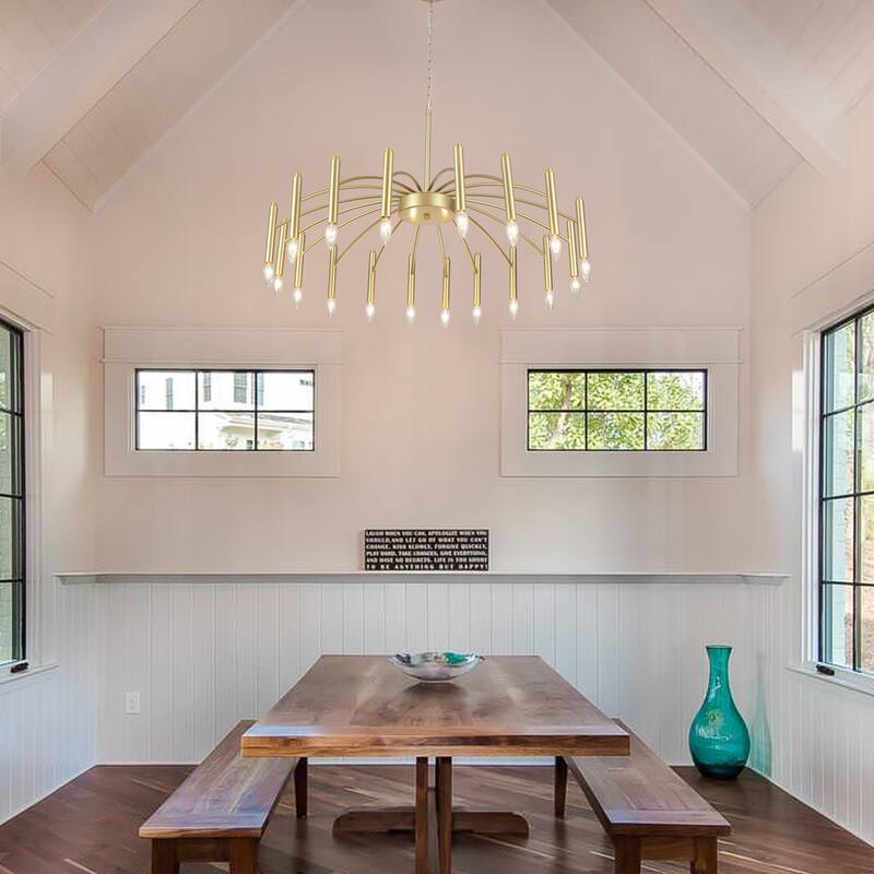 38.97 in. Modern Chandelier, Farmhouse Chandelier , 18-Light Candle Style Chandelier for Dining Room Living Room Bedroom Kitchen