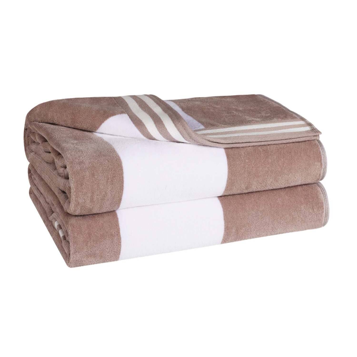 Cabana Stripe Oversized Cotton Beach 2 Piece Towel Set by - Picture 48 of 54