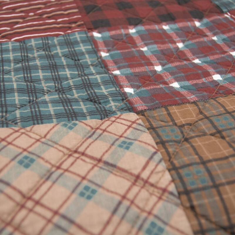 Donna Sharp Appalachia Plaid 3PC Cotton Quilt Set