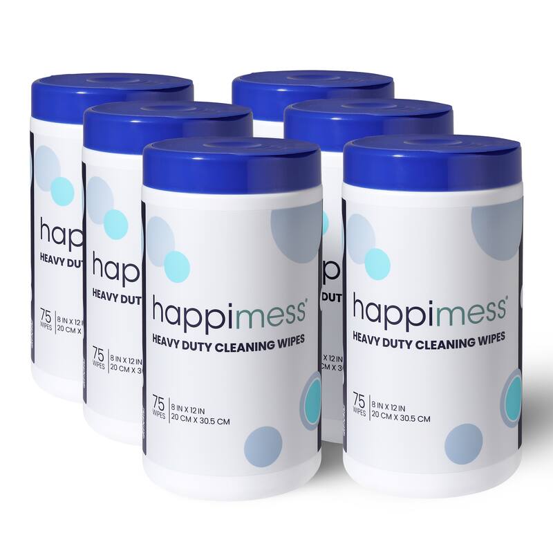 happimess, All Purpose Multi Surface Heavy Duty Cleaning Wipes Bleach Free - Set of 6 - Fresh Scent (6 Pack, 450 Count)