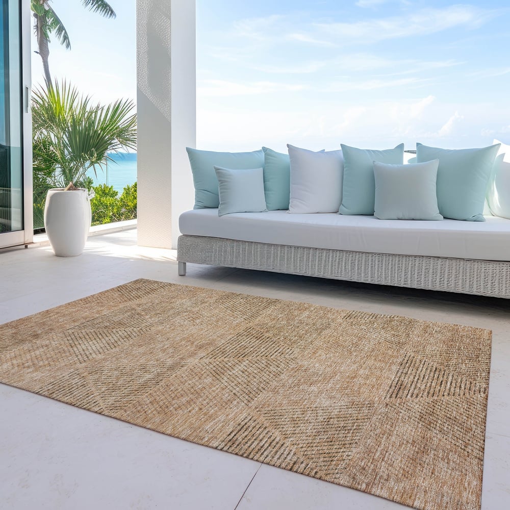 Machine Washable Indoor/ Outdoor Chantille Contemporary Prism Rug