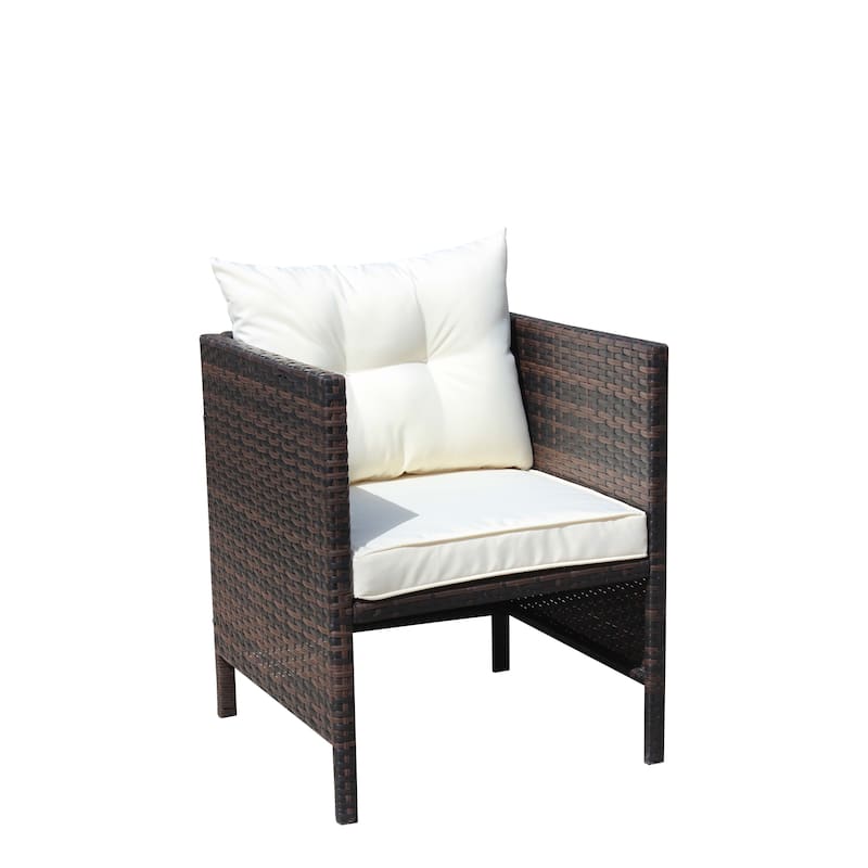 Patio Wicker Chairs with Cushions,Metal Frame and Legs