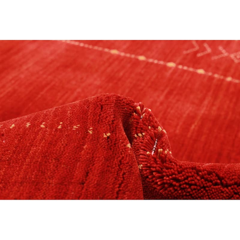 Kashkuli Gabbeh Red Rug 4'1" x 5'10" - 4'1 x 5'10