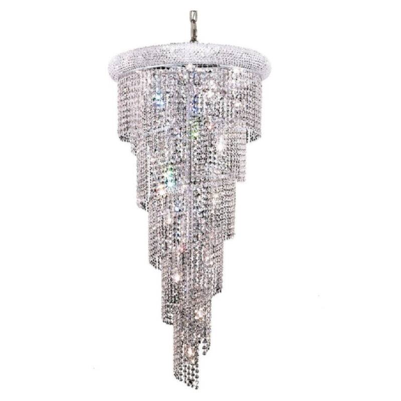 Fleur Illumination 18 light Chrome Chandelier - Chrome/royal cut crystals