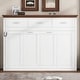 preview thumbnail 2 of 7, 80" Wood Twin Size White Murphy Bed Foldabled Cabinet Bed with 3 Drawers