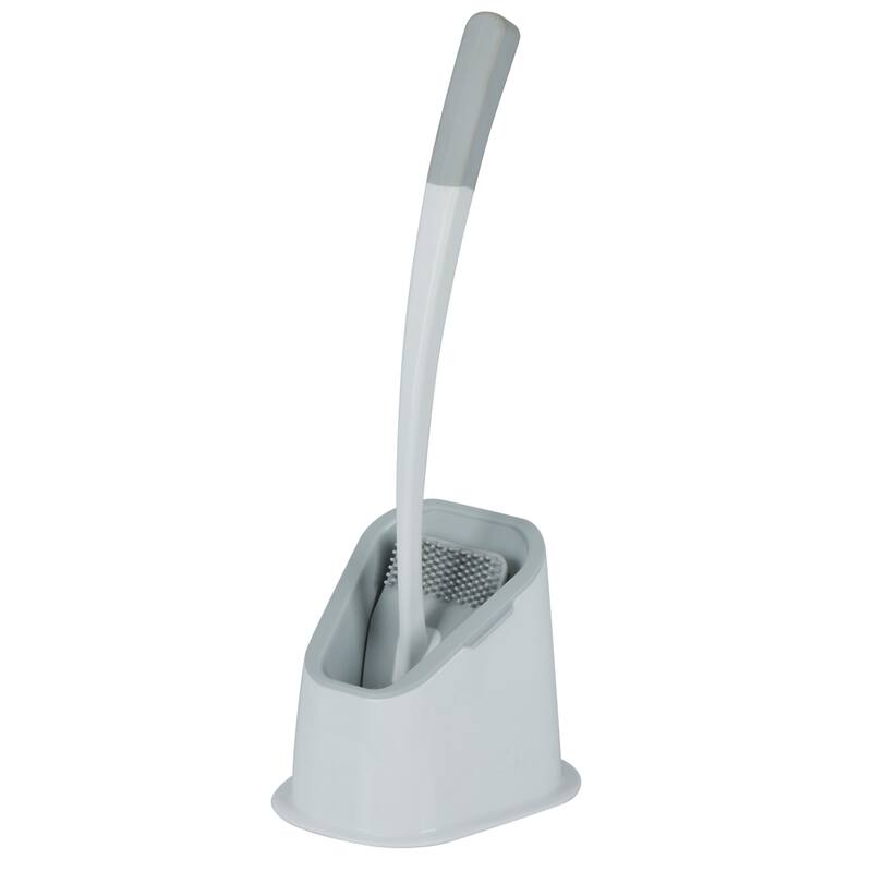 Bath Bliss Contoured Toilet Brush in Black - White