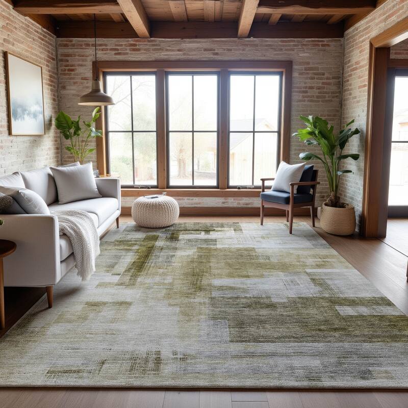 Premium Washable Super Soft Modern Abstract Mayfield Rug - Taupe - 5' x 7'6"