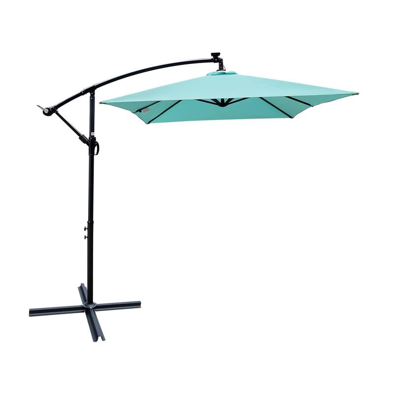 Rectangle 2x3M Outdoor Patio Umbrella Solar Powered LED Lighted