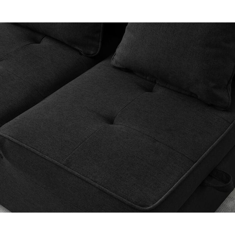 4-in-1 Sofa Bed - Convertible Recliner with Wood Frame