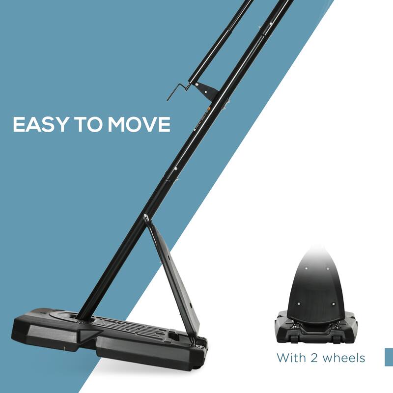 Soozier Portable Basketball Hoop, 9.6-11.5FT Screw Jack Height-Adjustable Basketball System