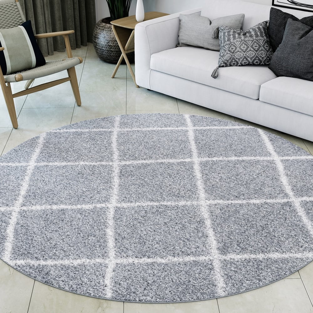 Sohni Shag Farmhouse Diamond Indoor Area Rug
