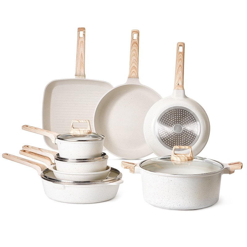 Aluminum Cookware Set with Non-Stick Pans and Lids