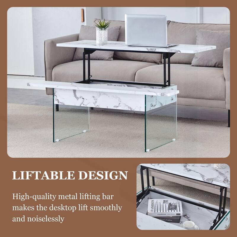 Versatile Lifting Coffee Table with Storage and Multiple Options
