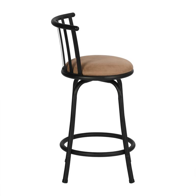 HomyLin Country Style Swivel Barstools for Kitchen Island Pub, Brown