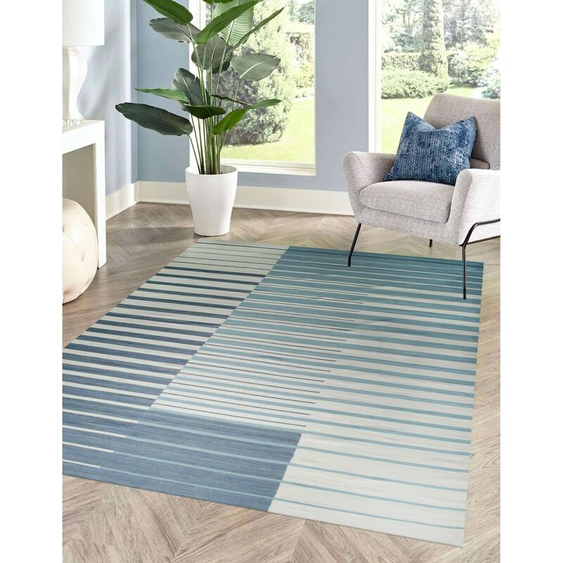 Multicolored Modern Transitional Flat Modern Weave Area Rug, Elegant Handcrafted Soft Texture for Living Rooms - L