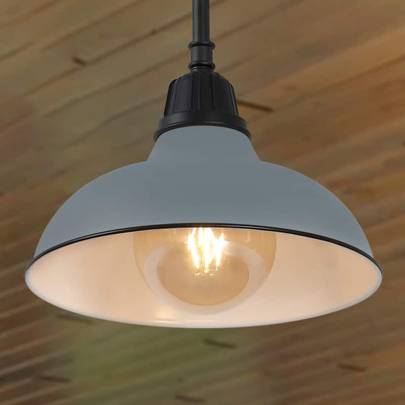 12.25" 1-Light Indoor/Outdoor Iron LED Pendant, by JONATHAN Y - 12.25