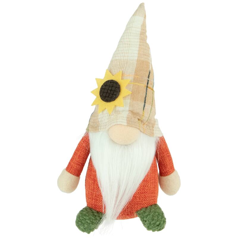 Standing Sunflower Autumn Harvest Gnome Figurine - 7.5"