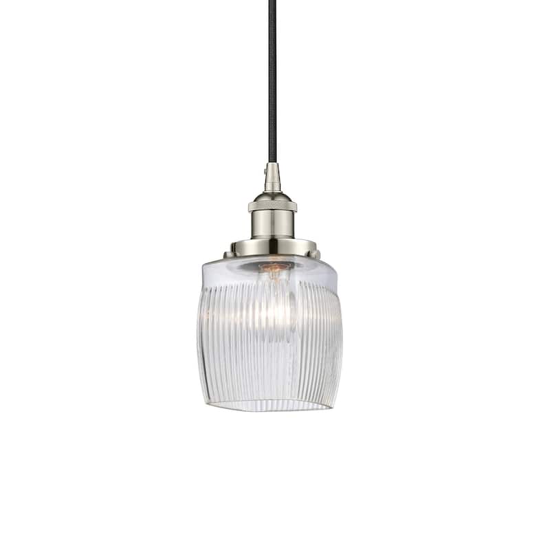 Innovations Lighting 616-1PH-10-6 Colton Pendant Colton 6" Wide Mini - Polished Nickel / Clear Halophane