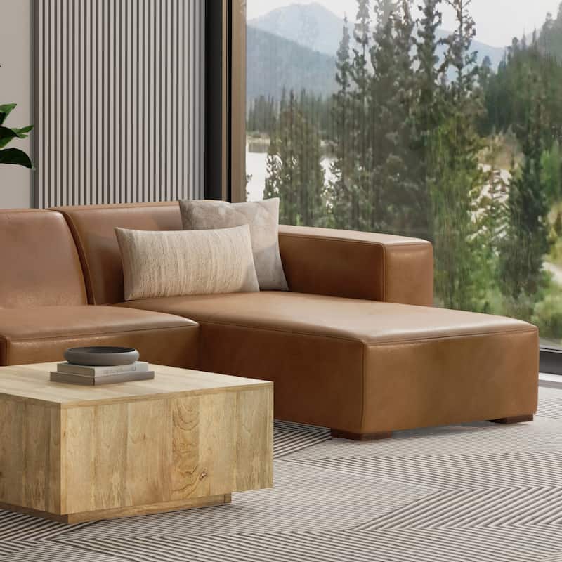 WYNDENHALL Biggs Right Chaise Sofa Module - Caramel Brown