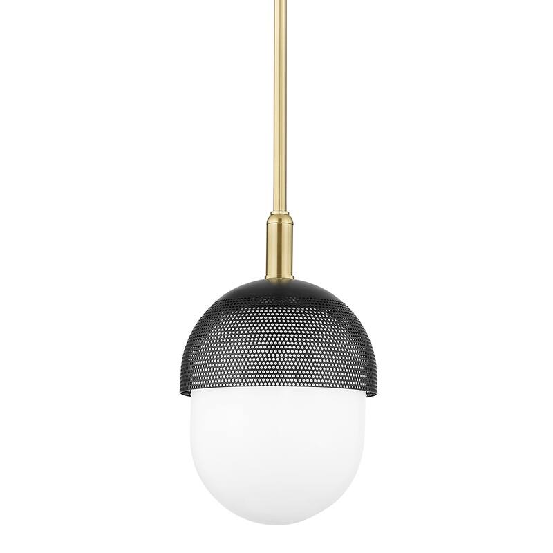 Hudson Valley Nyack 1-Light Small Pendant - N/A - Brass/Black