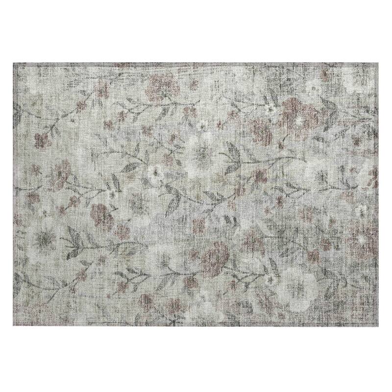 Machine Washable Indoor/ Outdoor Floral Joy Chantille Rug
