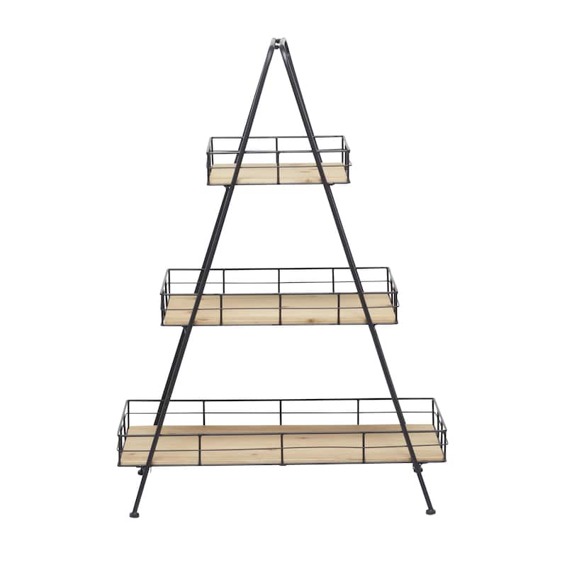 Wood Indoor Outdoor 3 Tier Plantstand - Brown - Roche River Decor