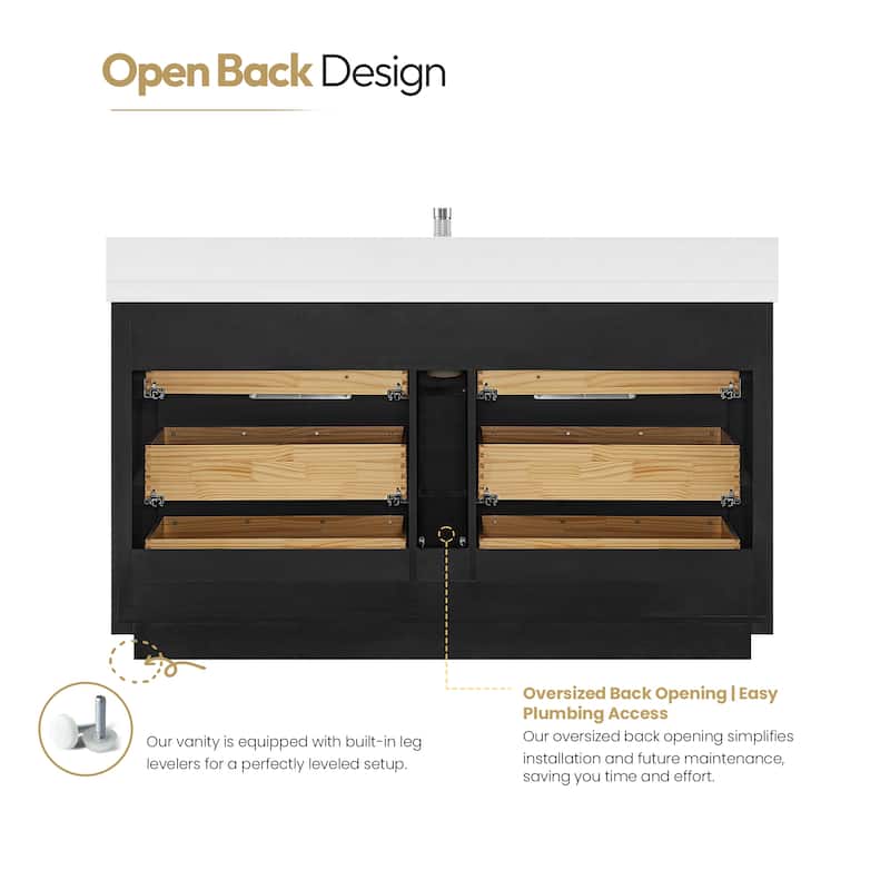Santarem Single Vanity with Pure White Quartz Stone Top without Mirror