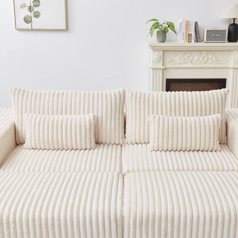 Oversized 87" Modular Sectional Lounge Chaise with 2 Ottoman