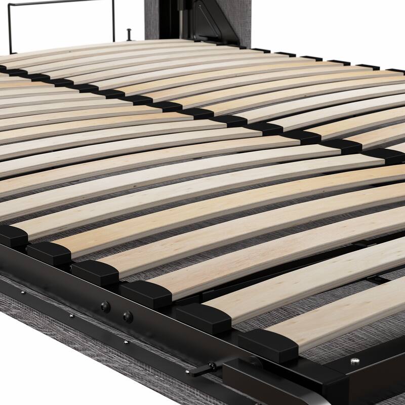 Cielo Full Murphy Bed and Shelving Unit with Drawers by Bestar