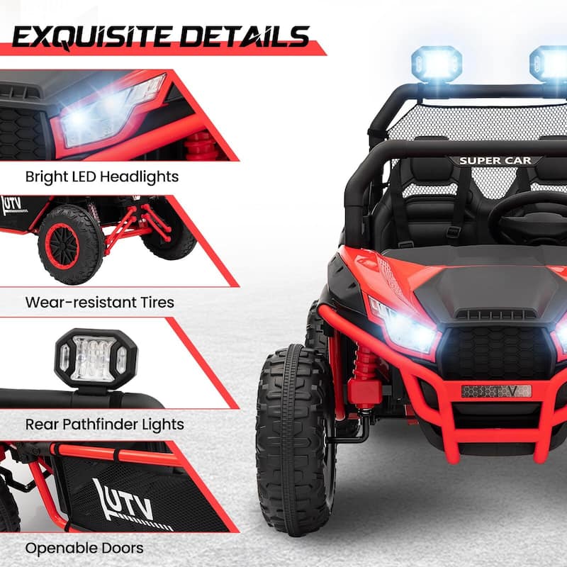 24V Kids Electric Car, 2-Seater UTV Off-Road