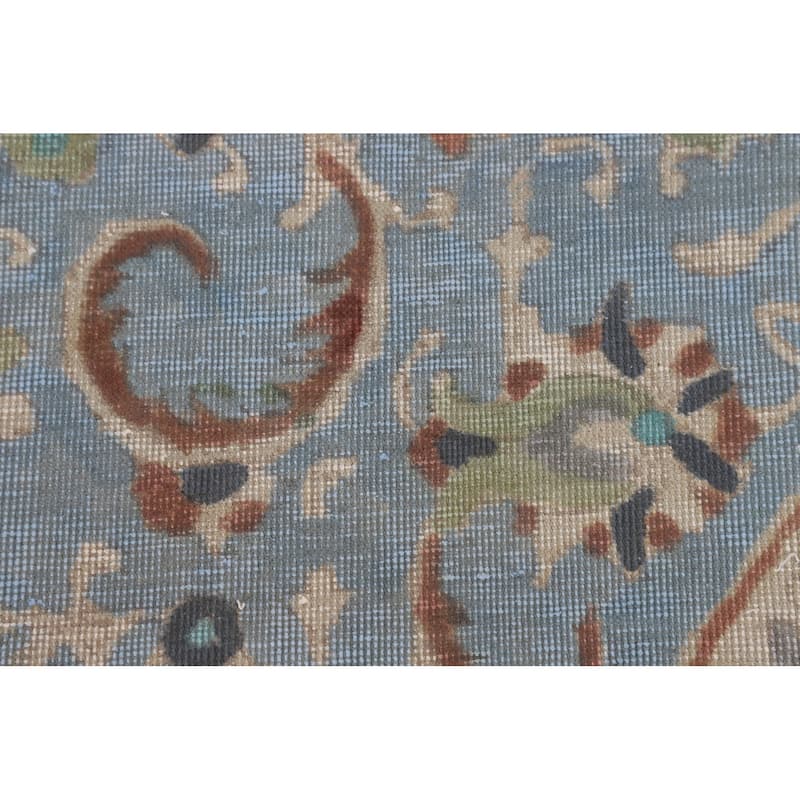 Over-Dyed Distressed Mashad Persian Vintage Wool Carpet - 9'8" x 12'7"