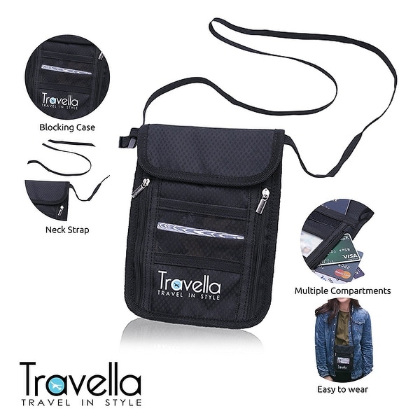 Be Safe Bags Anti-Theft RFID Multi-Compartment Compact Passport Zipper Wallet