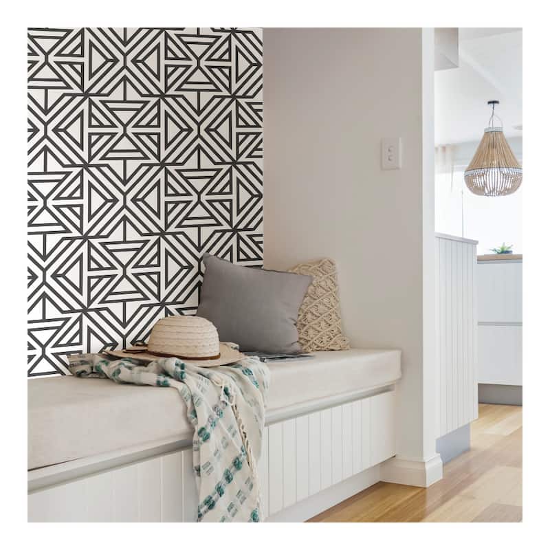 NuWallpaper Black Linear Peel & Stick Wallpaper - 216in x 20.5in x 0.025in