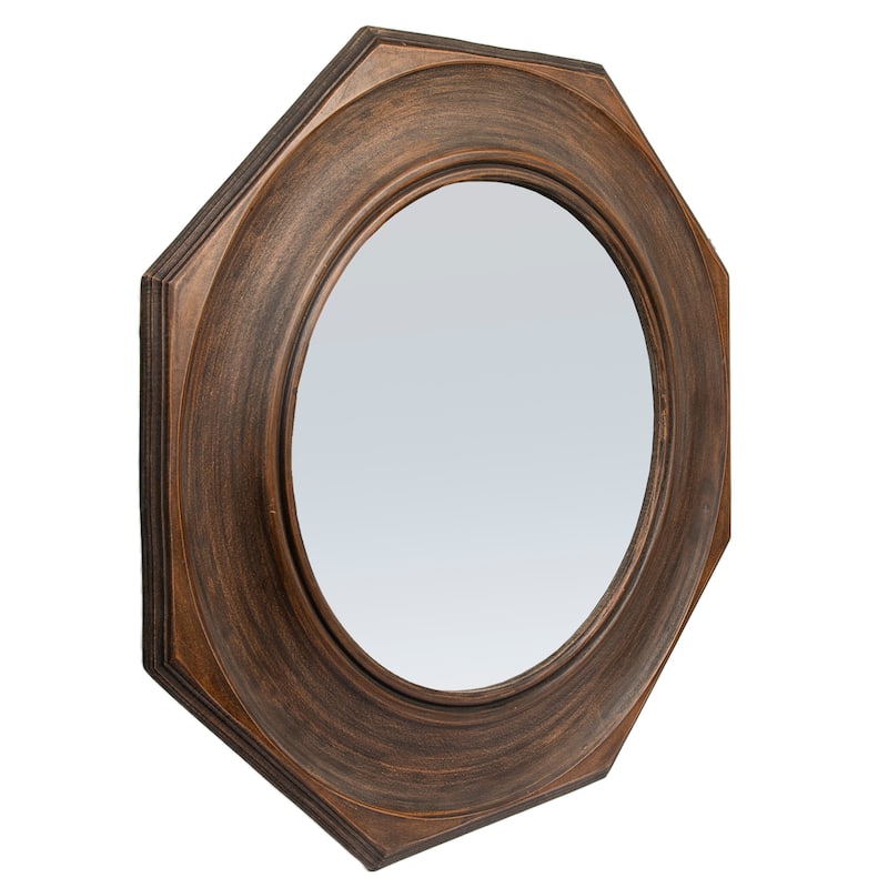 Carved Wood Framed Wall Mirror - Brown