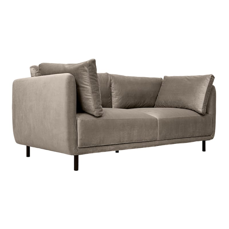 Serenity 79" Fabric or Velvet 3 Seater Cloud Sofa Couch with Black Metal Legs