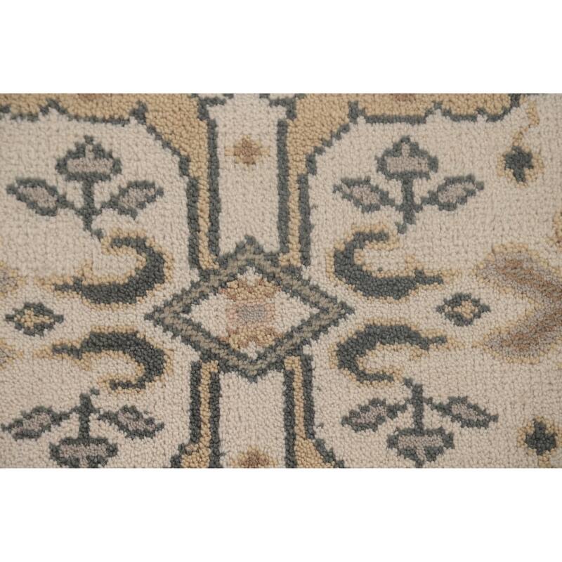 Oushak Runner Rug Hand-Knotted Wool Carpet - 2'7"x 9'11"