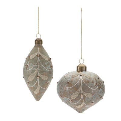 Beaded Glass Ornament (Set of 12) - N/A