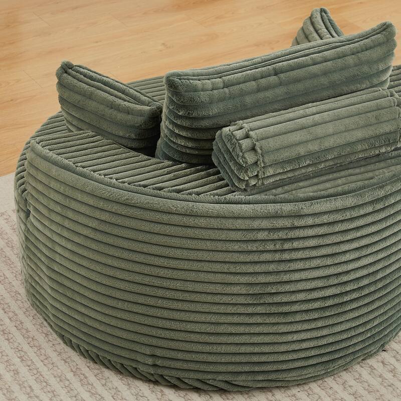 Corduroy Sponge single sofa,No Assembly Required,Fluffy Modern Sleeper Chair for Living room, Bedroom