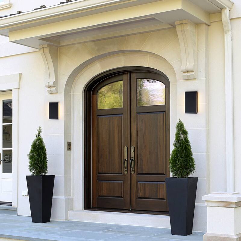 9.8"W Outdoor Rectangular Integrated LED Wall Sconce - 4.5-in H x 9.8-in W x 1.8-in D